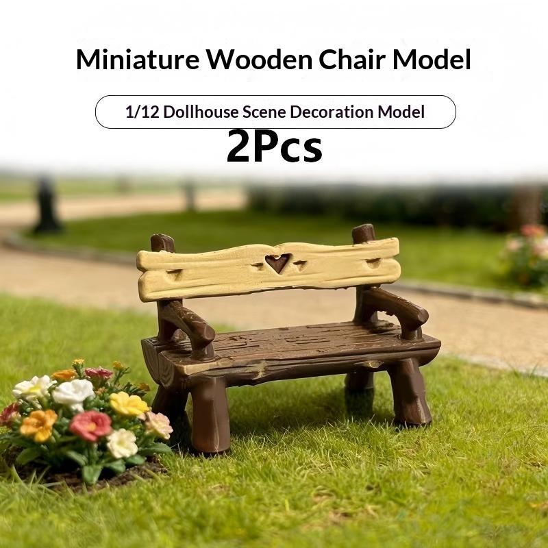 Smart Garden Diy - 2 pièces, banc miniature 1/12, meubles